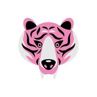 cabeça de felino de tigre rosa vetor