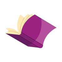 livro de texto roxo aberto vetor