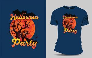design de camiseta de halloween assustador vetor