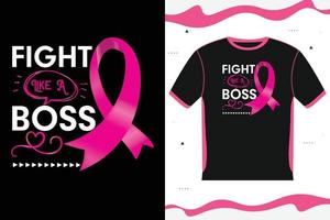 letras de design de camiseta de conscientização de câncer de mama vetor