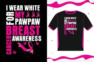 design de camiseta de conscientização do câncer de mama vetor