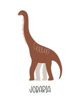 a jobaria do dinossauro marrom bonito pré-histórico é isolada. ilustração vetorial de um animal selvagem vetor
