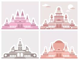 ilustração vetorial de quatro palácios vetor