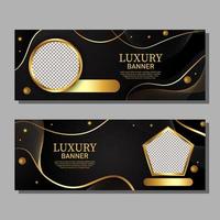 banners de luxo dourado gradiente vetor