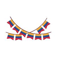 bandeira colombiana em guirlandas vetor