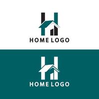 letra inicial h logotipo em casa ícone ilustração vetorial design vetor