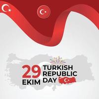 29 de outubro dia da república da turquia, 29 ekim turquia feliz feriado, design plano do dia da independência da turquia vetor