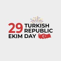 29 de outubro dia da república da turquia, 29 ekim turquia feliz feriado, design plano do dia da independência da turquia vetor