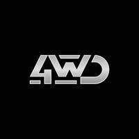 logotipo de negócios criativos de monograma 4WD vetor