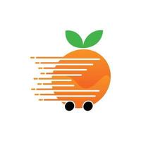 carro fruta laranja entrega logotipo da natureza