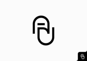 letra au ua ícone plano minimalista logotipo colorido preto e branco vetor