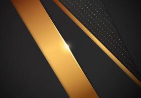luxo abstrato geométrico sobreposto em fundo preto com combinações de pontos brilhantes e linhas douradas vetor