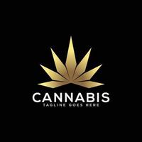 vetor de design de logotipo de cannabis ou maconha