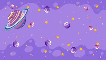 planetas em fundo roxo vetor