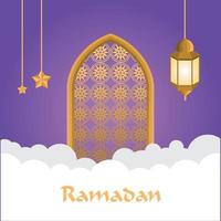 cartão postal de letras ramadan kareem vetor