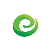 design de logotipo de letra verde e vetor
