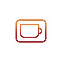 design de logotipo de xícara de café arredondado vetor