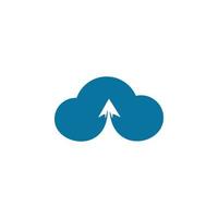 design de logotipo de seta de nuvem azul vetor