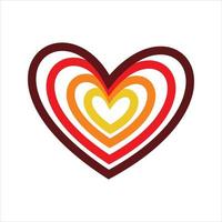 lareira de design de logotipo de amor de linha colorida vetor