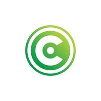 design de logotipo de letra c verde círculo vetor
