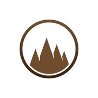 design de logotipo de montanha marrom círculo vetor