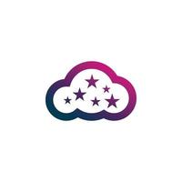 design de logotipo de estrela de cor de nuvem vetor