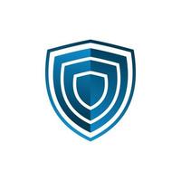 design de logotipo de escudo seguro azul vetor
