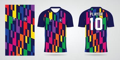 modelo de design de esporte de camisa de futebol colorida vetor