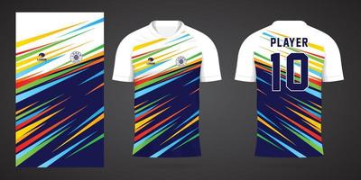 modelo de design de esporte de camisa de futebol colorida vetor