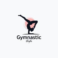 vetor de desportista de silhueta de logotipo de ginástica de fitness