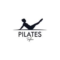 treinador pilates silhueta mulher design de logotipo de vetor criativo