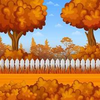 ilustração vetorial da paisagem de outono com montanhas e árvores vetor