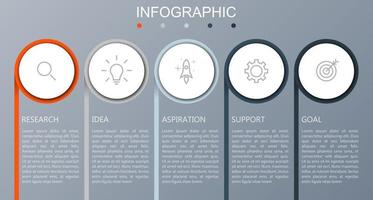 modelo de infográfico com a imagem de 5 retângulos vetor