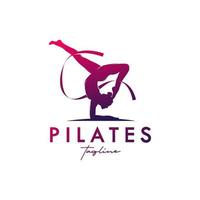 design de identidade de logotipo de ioga de pilates vetor