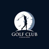 modelo de design de logotipo de silhueta de esporte de golfe vetor