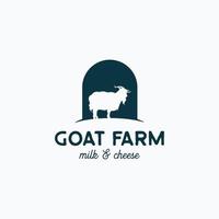 conceito de design de logotipo de fazenda fazenda de cabras vetor