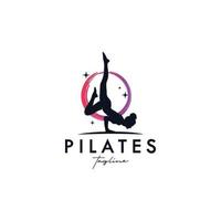 design de identidade de logotipo de ioga de pilates vetor