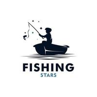 vetor de design de logotipo de pesca infantil