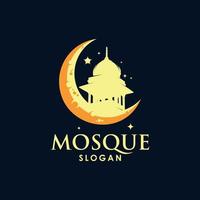 design de modelo de logotipo de mesquita islâmica vetor