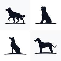 vetor de design de logotipo de silhueta de cachorro