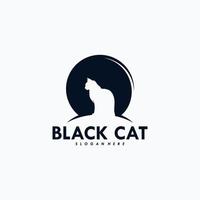 vetor de design de logotipo de gato preto