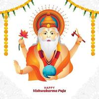 feliz vishwakarma puja ilustração fundo de cartão de celebração vetor