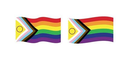 novo vetor de bandeira do orgulho lgbtq atualizado. bandeira do orgulho do progresso inclusivo intersexo. bandeira de banner para lgbt ou orgulho lgbtqia.