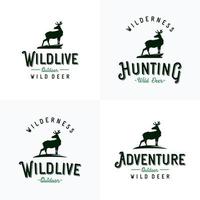 logotipo de veado selvagem de aventura de expedição vetor