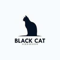 vetor de design de logotipo de gato preto