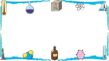 quadro de química com tubos de símbolos e garrafas vetor