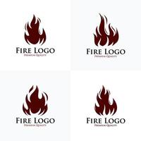 coleção de design de logotipo em chamas quente vetor