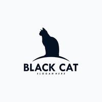 vetor de design de logotipo de gato preto