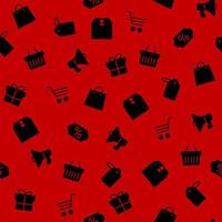 ícones de sexta-feira negra em fundo vermelho vetor