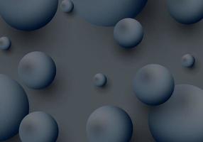 bolhas realistas de aglomerado de esfera 3d abstratas moldam fundo cinza escuro com espaço de cópia para texto vetor